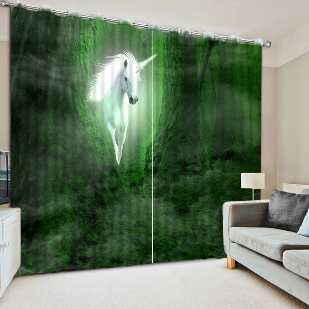 Топ классические 3D шторы в европейском стиле гостиная окна зеленый лес занавески