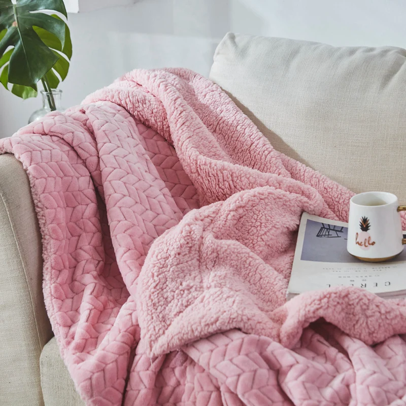 Новое поступление супер мягкие пушистые тиснением из ткани шерпа одеяло норки