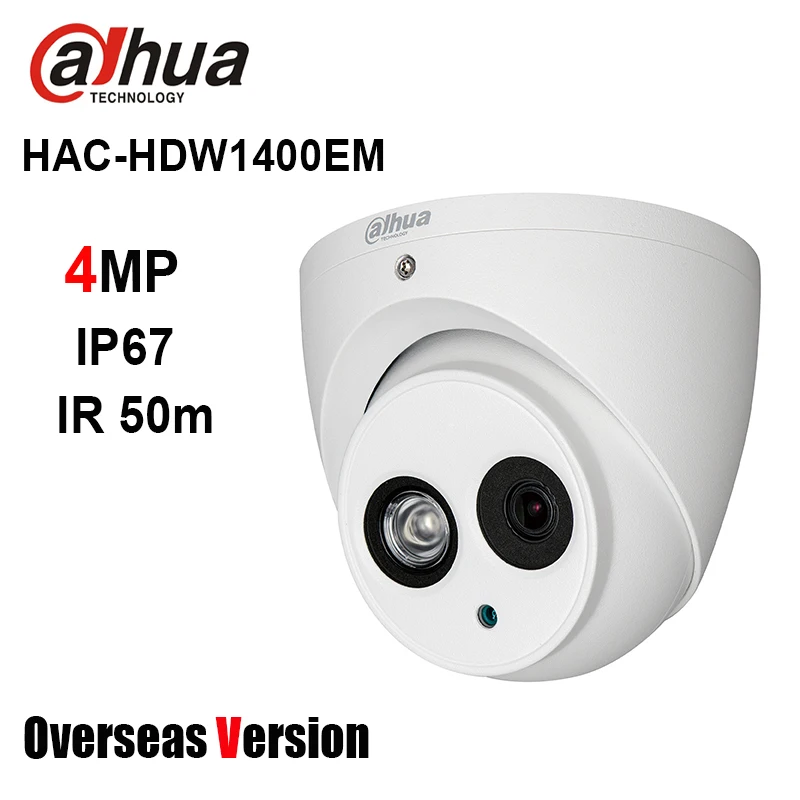 Dahua HAC-HDW1400EM 4MP HDCVI IR Eyeball аналоговая камера 50m IP67 водонепроницаемая DH-HAC-HDW1400EMP