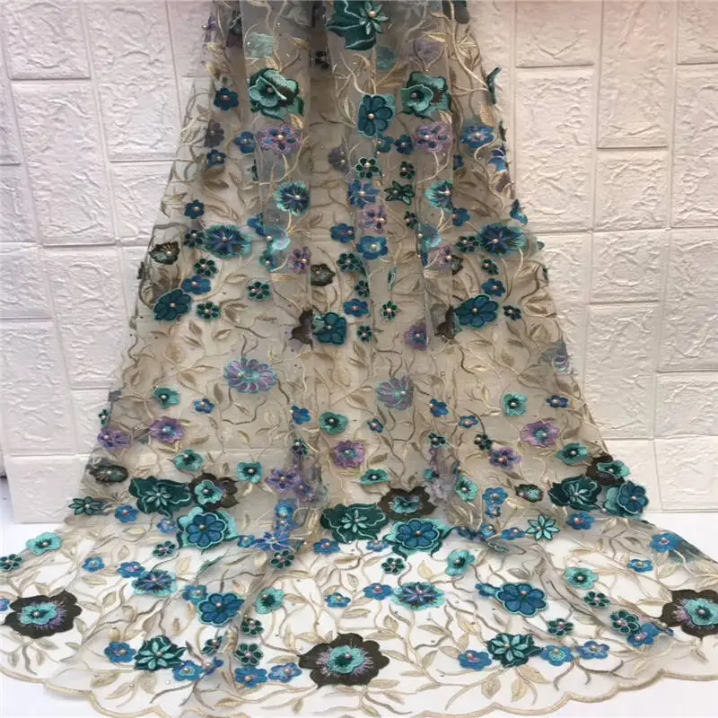 Последние африканские кружево ткань с камнем бисером прозрачная Французская