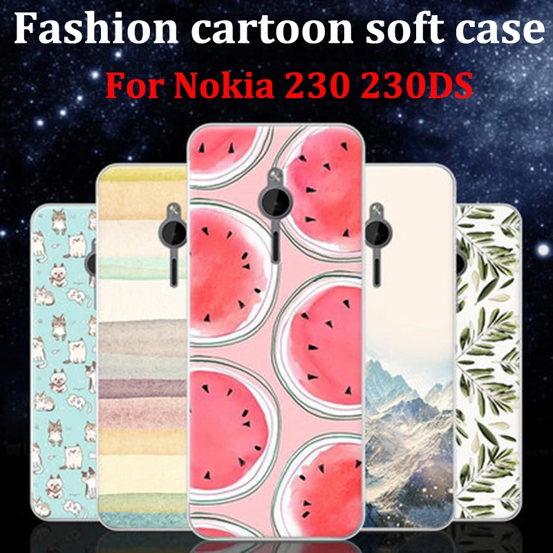 Для Nokia 230 230DS чехол Модный мультяшный мягкий для Nokia230 телефона DS RM 1172 задней