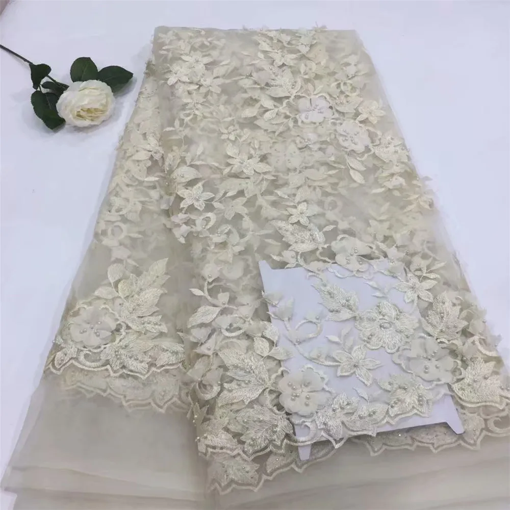 3d Lace Fabric 2018 High Quality Latest African Laces With Beaded Wedding Green Nigerian French H603-1 | Дом и сад