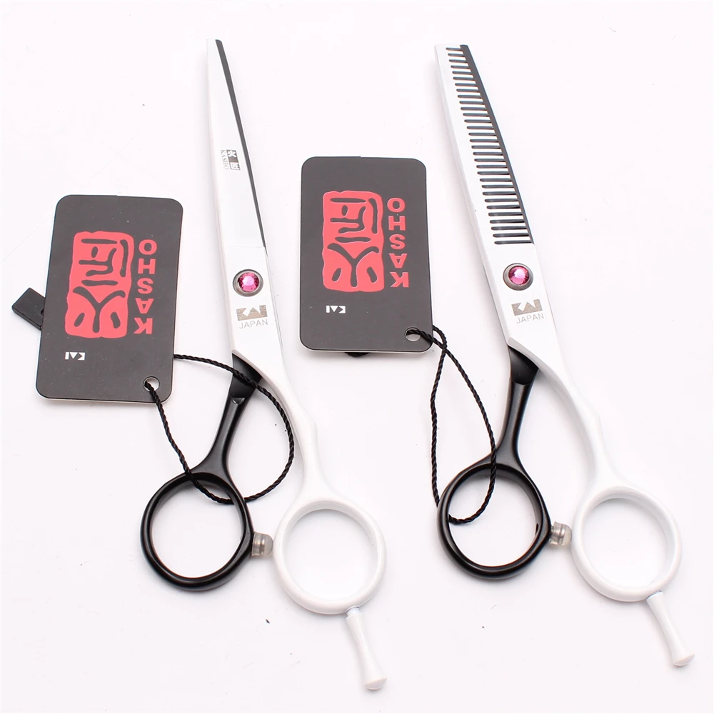 2Pcs H1013 5.5&quot 16cm Kasho JP Steel Cut Hair Cutting Shears Thinning Scissors Professional Hairdresser's Clippers | Красота и