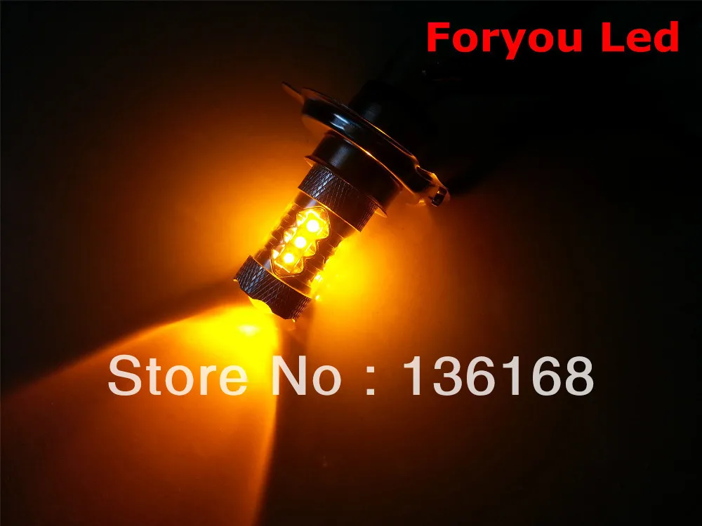 2 шт. автомобиль H7 Hyper-желтый/оранжевый светодиод высокой/ближнего света фар