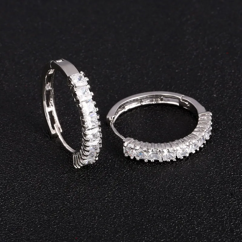 Предложение 2019 на день матери простые серьги с серебряным покрытием и фианитами