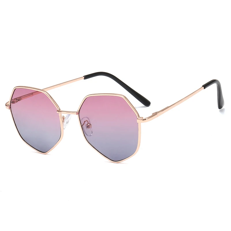 Metal Polygonal Kids Sunglasses UV400 Vintage Cute Sunglasses Girls Boys Goggles Children Sunglasses Glasses Gafas De Sol Mujer