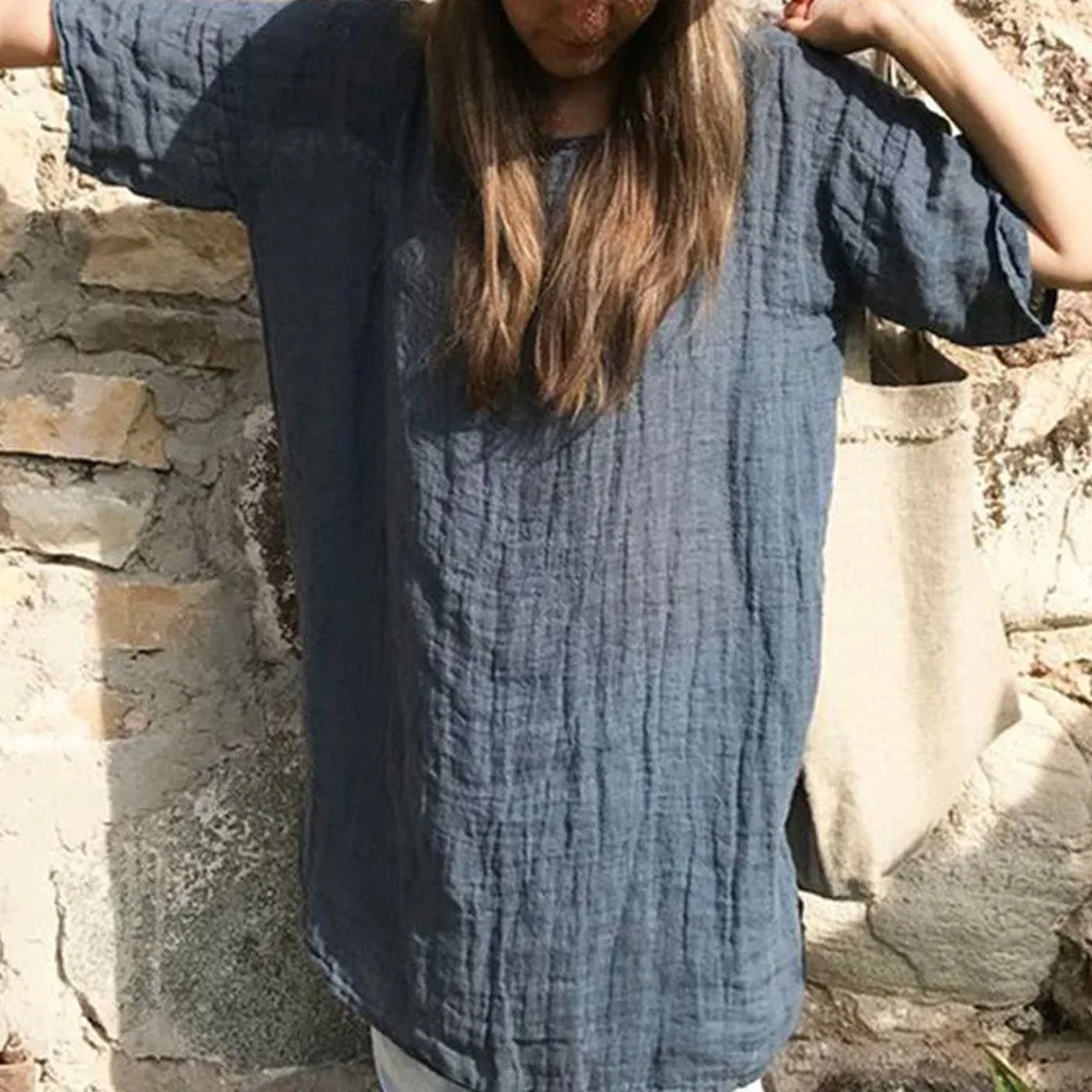 Женская льняная футболка SAGACE однотонная летняя для беременных модная