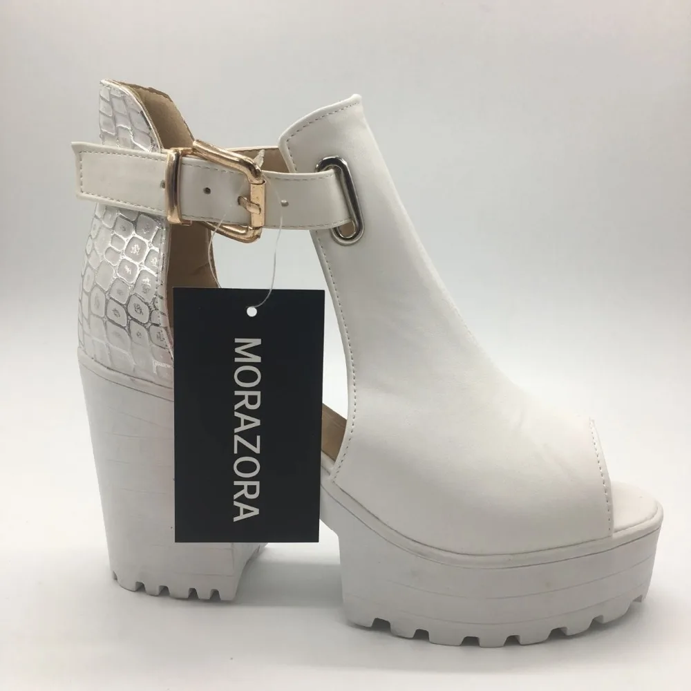 Женские вечерние босоножки MORAZORA черные однотонные Босоножки на платформе с
