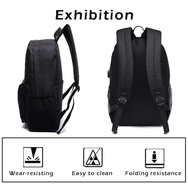 BPZMD Luminous Bag Multifunction USB Charging Stranger Things Travel Canvas Student Backpack For Teenagers Boys Girls School Bag