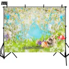 Виниловый фон для детской фотосъемки с изображением кролика и цветов, луг, новая ткань, фотостудия F2352