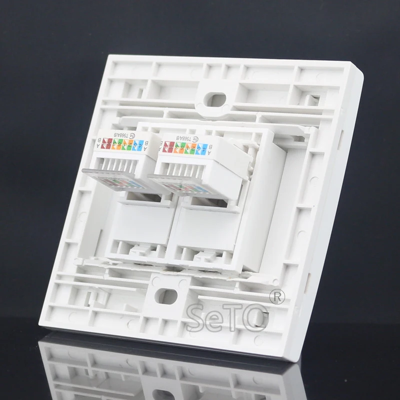SeTo 86 Тип Двойной RJ45 Cat5e сеть Ethernet LAN панель розетки настенная пластина розетка