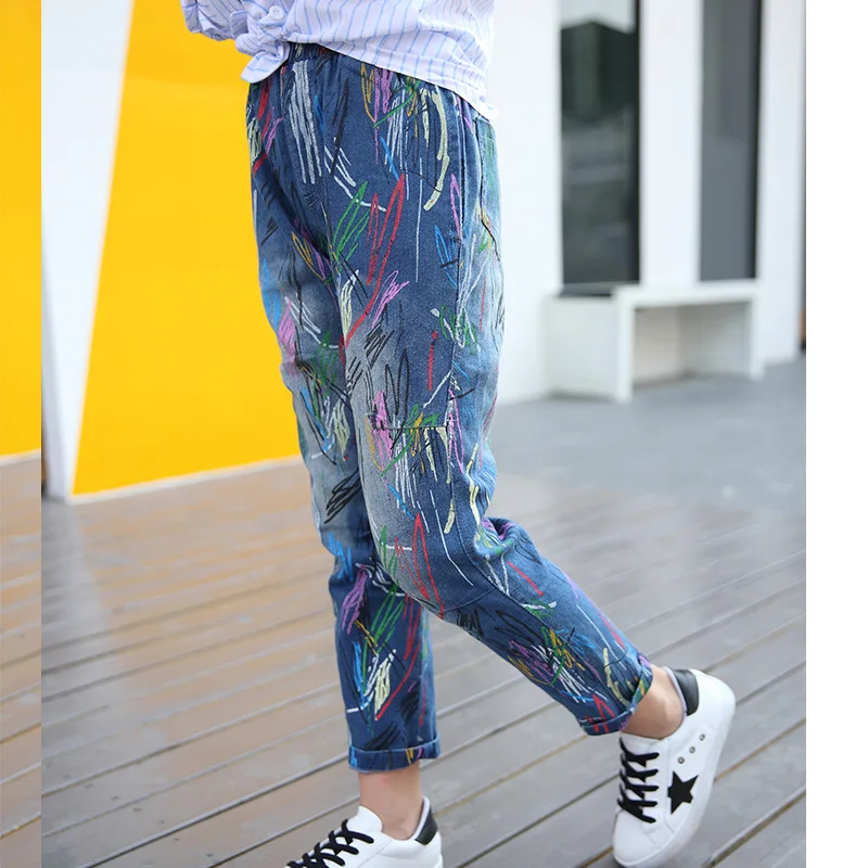 Джинсовые штаны для девочек Высококачественная Весенняя детская одежда брюки