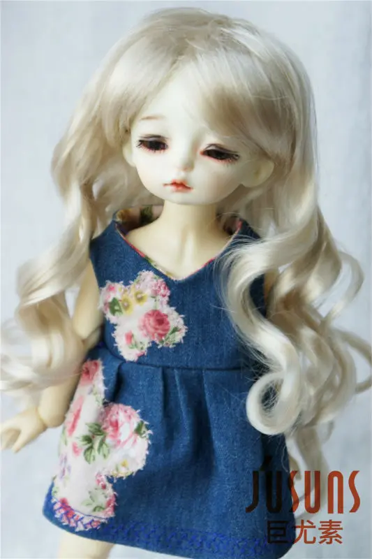 JD154 1/6 синтетический мохер куклы парики длинные леди волна bjd парик, 6-7 дюймов YOSD куклы аксессуары