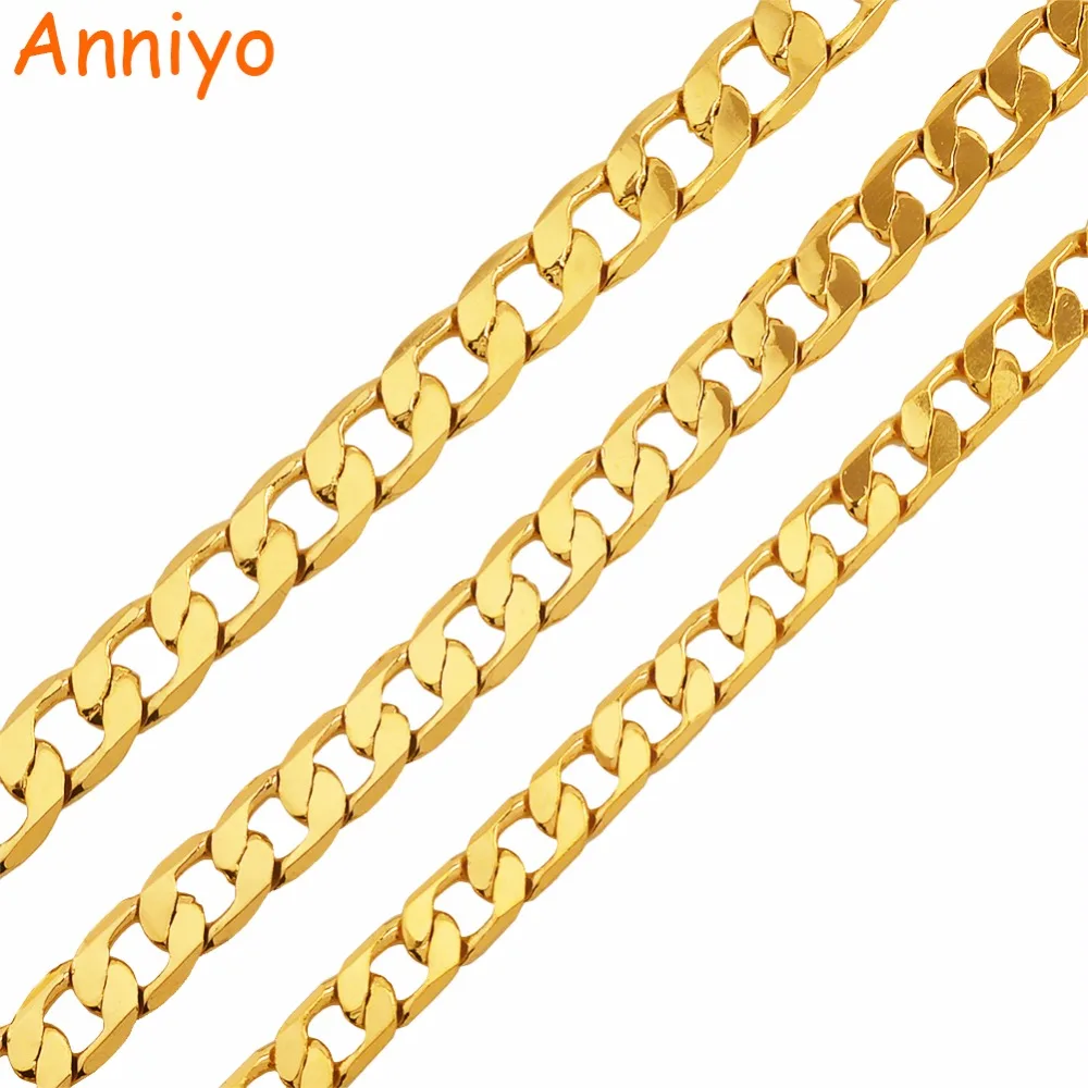 Anniyo (цельнокроеное платье) золото Цвет звено цепи Браслеты для Для мужчин женщин