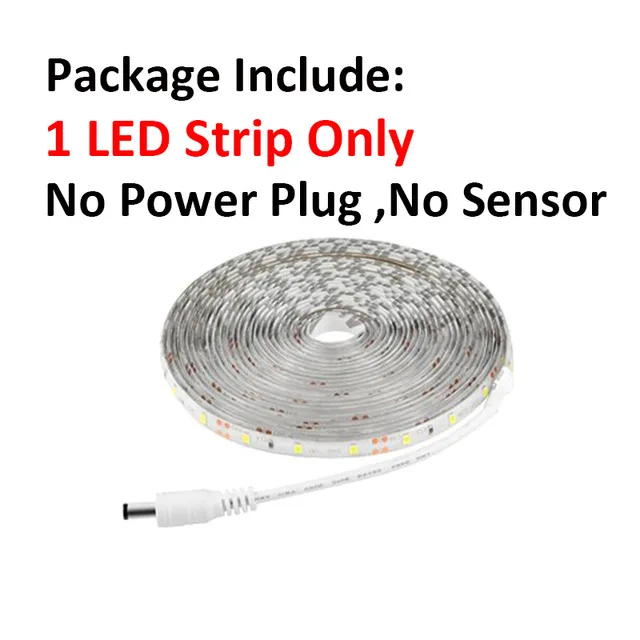 Only 1 LED Strip 12 В светодиодные полосы света датчик движения Детектор 110 В США 220 В ЕС адаптер питания гибкий светодиодный лента Тира кухонный шкаф светильник в шкаф - Испускаемый цвет: Only 1 LED Strip