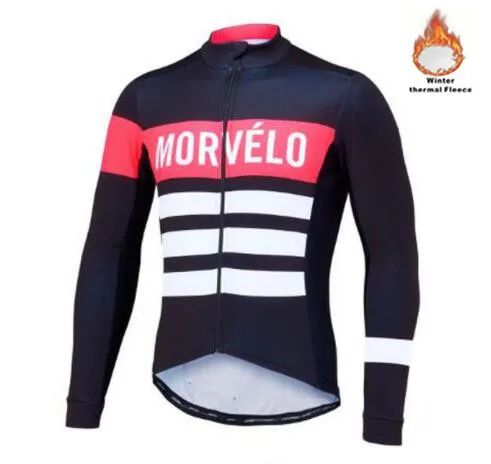 Morvelo Зимняя Теплая Флисовая велосипедная футболка с длинным рукавом Ropa ciclismo hombre велосипедная одежда велосипедная Одежда Майо Ciclismo - Цвет: 1