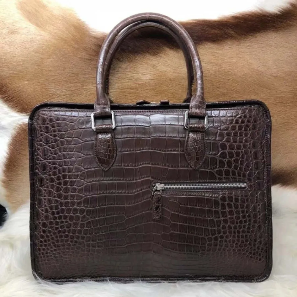 Мужская деловая сумка из 100% натуральной крокодиловой кожи портфель для ноутбука