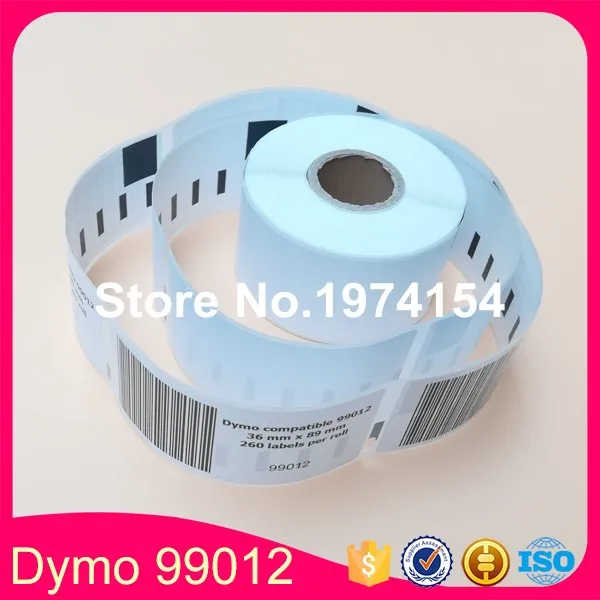 1 рулон совместимый с Dymo Этикетки 99012 36x89 мм 260 этикеток на ролл 9012|roll labels|roll roll |