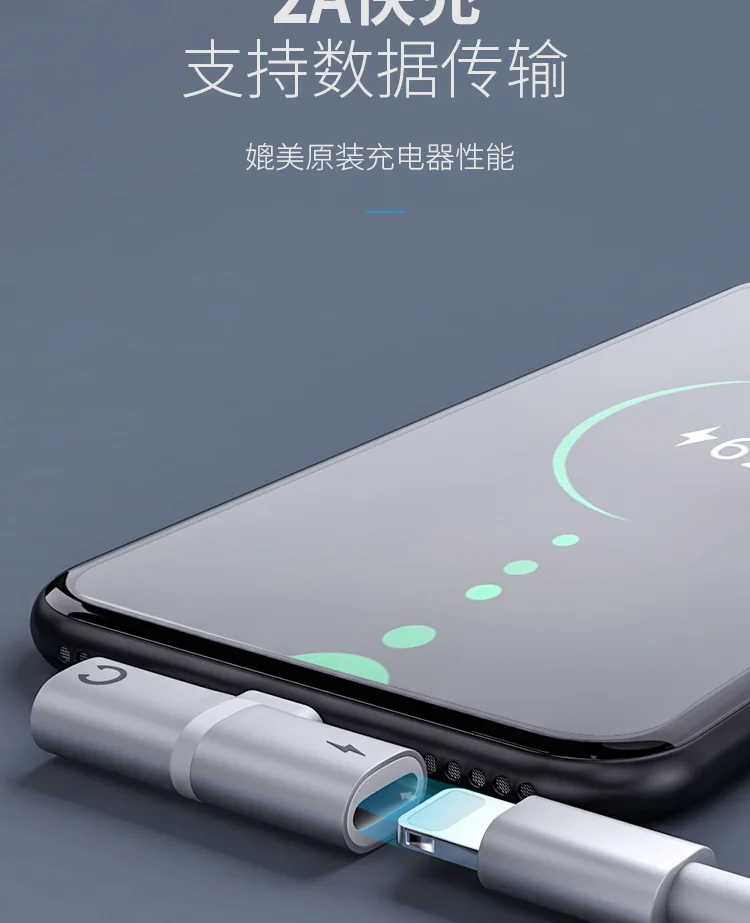 ACCEZZ для iPhone X 8 7 Plus XS XR аудио зарядное устройство двойной адаптер прослушивания вызова гарнитура с подсветкой AUX преобразователь кабельного разъема