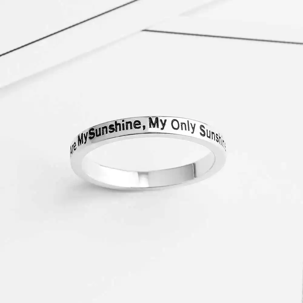 Женское кольцо You Are My Sunshine из стерлингового серебра 925 пробы в романтическом и