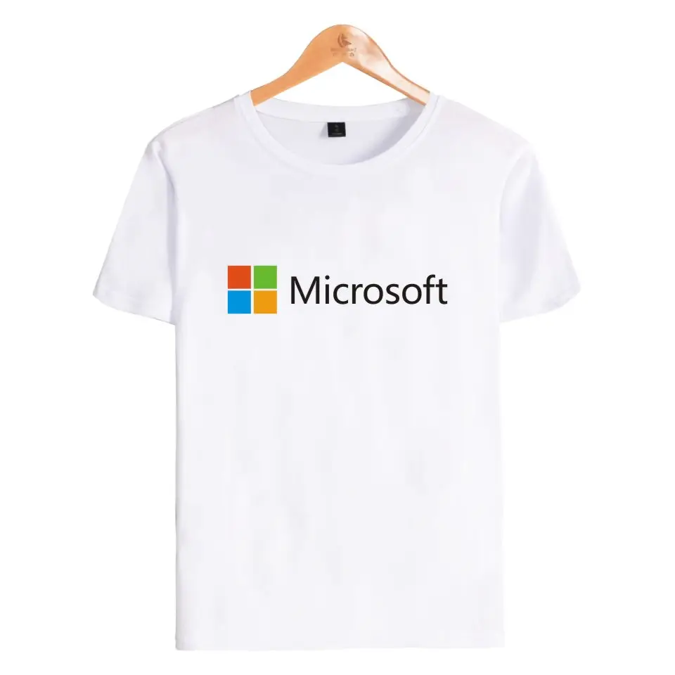 Это Google microsoft пуловер Футболка мужская хлопок короткий рукав принт узор Повседневная футболка Homme мужчины/женщины плюс размер