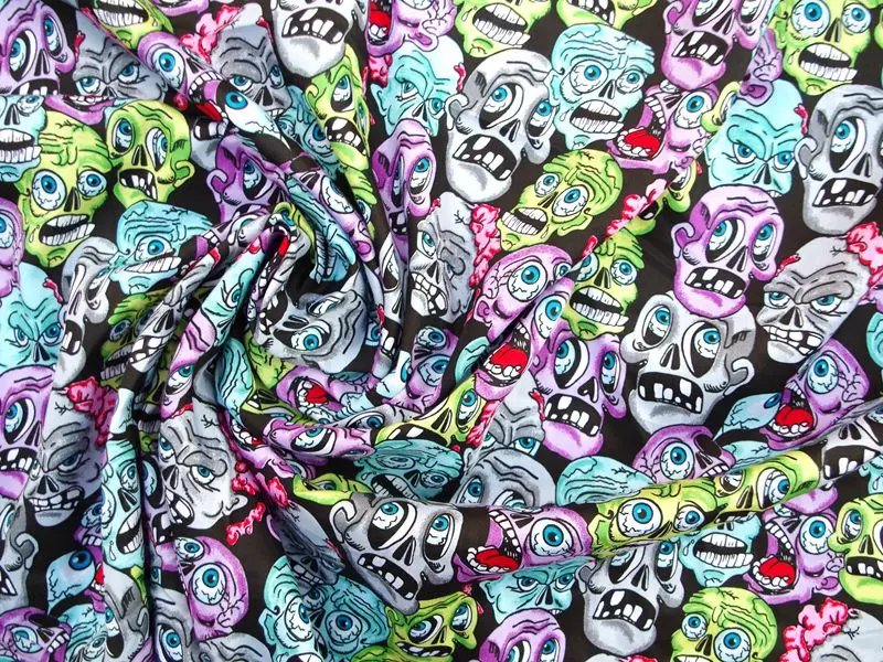 347 см х хлопчатобумажная атласная ткань для сна красочный череп ()|satin fabric|cotton satin