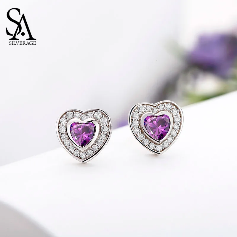 Женские серебряные серьги гвоздики в виде сердца|stud earrings|earrings forearrings for women |