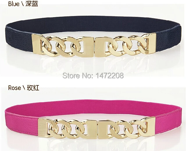 Женский пояс с металлической цепочкой эластичной резинкой на талии модный