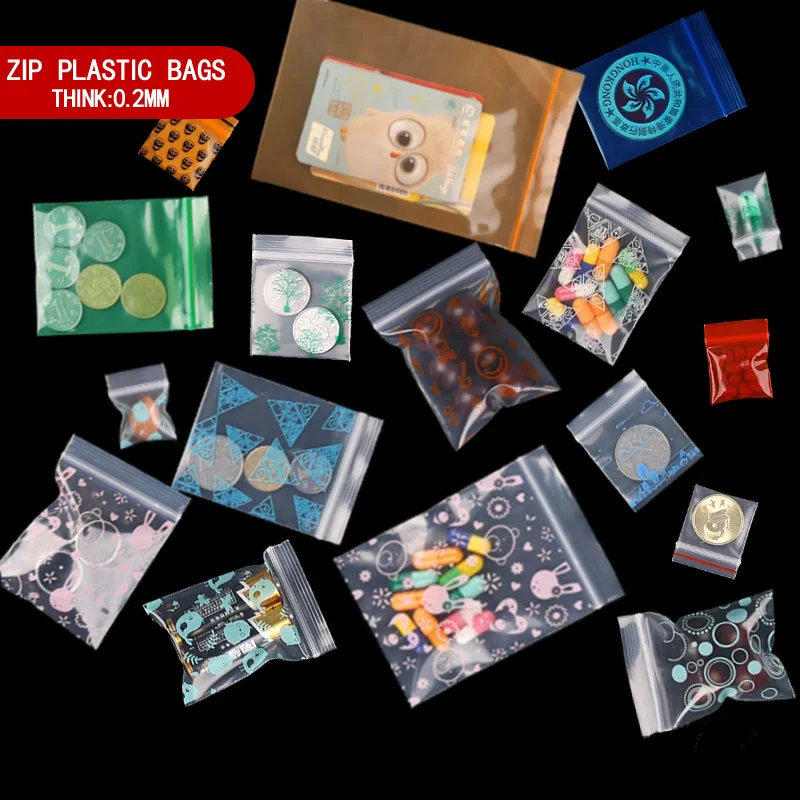 Милый пластиковый мини пакет на молнии с застежкой молнией пакеты для упаковки