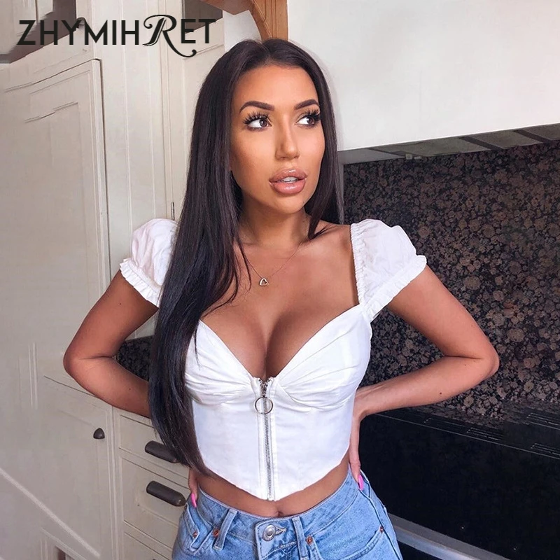 Женская футболка с рюшами zhymifret мятно-Зеленая Футболка рукавами-лепестками и