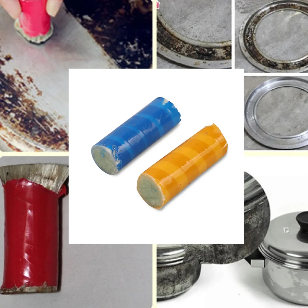 

2017 Retail 2pcs Magic Stain less steel cleaner pot rust brusher Metal cleaning magic wands Soften glass fiber