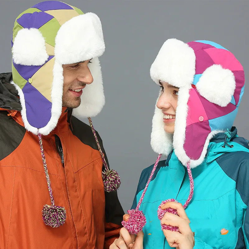 Paternity Winter Warm Thick Wind Protection Ear Cap Ski Hat Cycling Masks Hood Hiking Polar Outdoor Hombre women fur | Спорт и