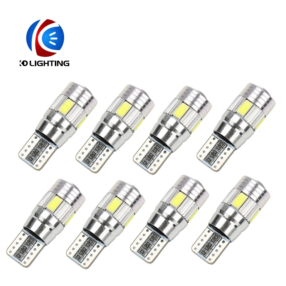 KD 2 шт. X T10 LED W5W 194 168 5630 6SMD Canbus интерьерные светодиодные лампы без ошибок белый