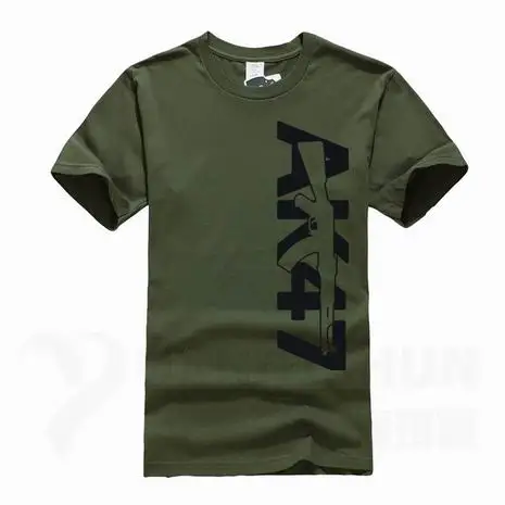 Boutique Men Tops Tees Summer Fashion New AK47 Printed T Shirt Short Sleeve Men AK 47 Rifle Gun Personalized T Shirts 3XL