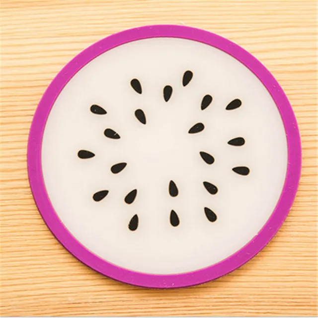 Pitaya 5pcs 5 шт. силиконовая подставка под кружку в форме фруктов Нескользящая изоляционная подставка подстаканник оранжевый/арбуз/карамбола/дракон фрукты/киви форма - Цвет: Pitaya 5pcs