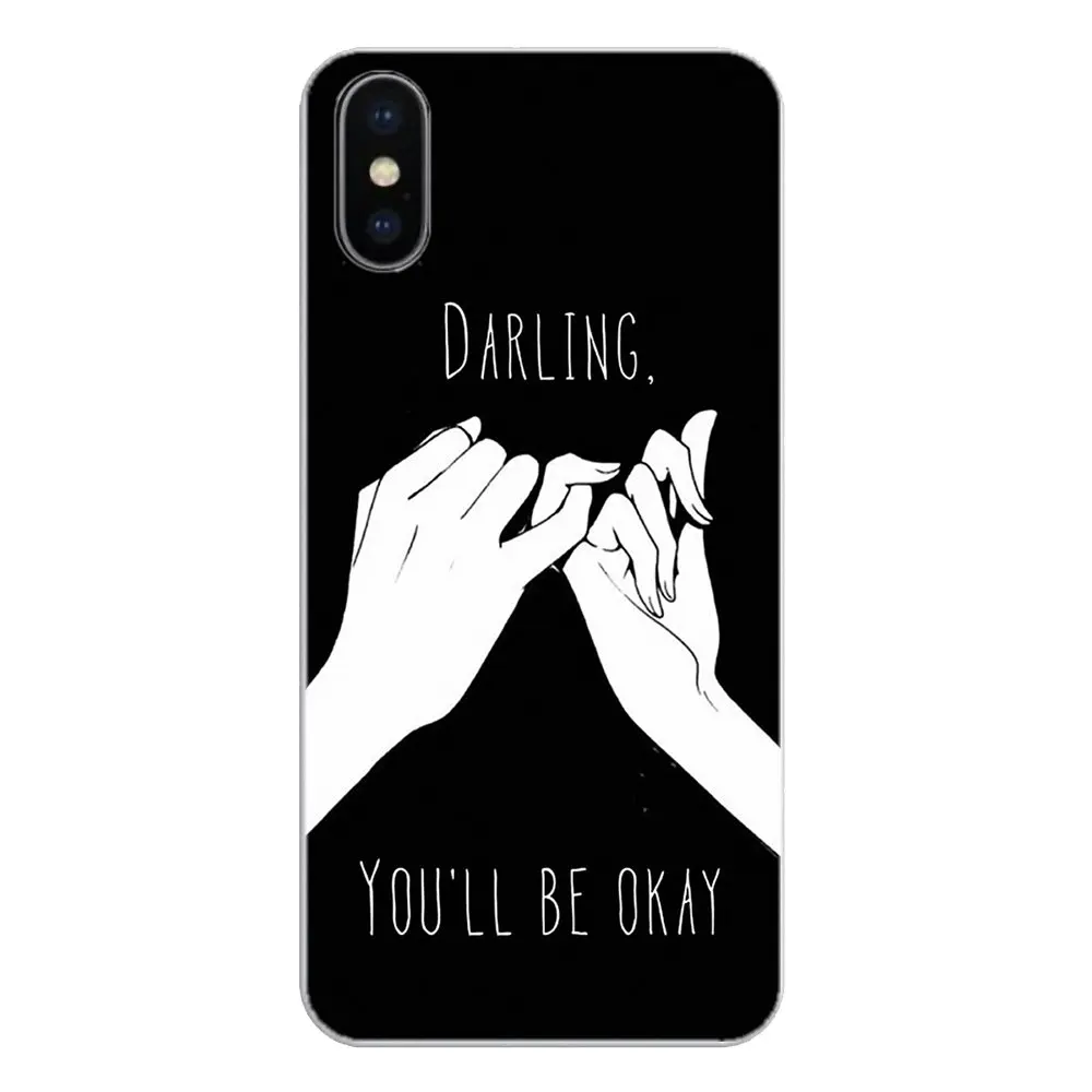 Черно-белый сердечный рисунок Love kpop для Huawei G7 G8 P7 P8 P9 Lite Honor 4C 5X 5C 6X Mate 7 8 9 Y3 Y5 Y6 II 2 Pro
