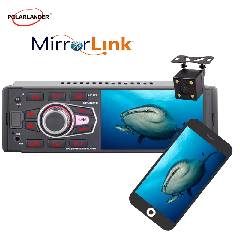

Car radio FM radio MP5 / MP3 colorful lights reversing rear view Bluetooth 1 din 4 inch touch screen fast charging