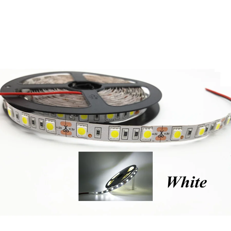 Светодиодный светильник 5 м 5050SMD 12 В гибкий 60 Светодиодный/м RGB теплый белый