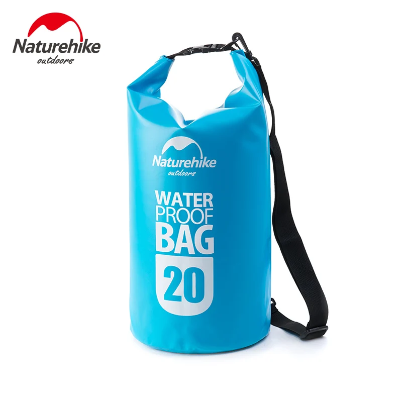 Naturehike 5L/10L/20L водонепроницаемая сумка, Ультралегкая, для улицы, 4 цвета, для мужчин и женщин, 500D, Океанский пакет, дрейфующая посылка, сумка для плавания, сухая сумка - Цвет: Blue 20L