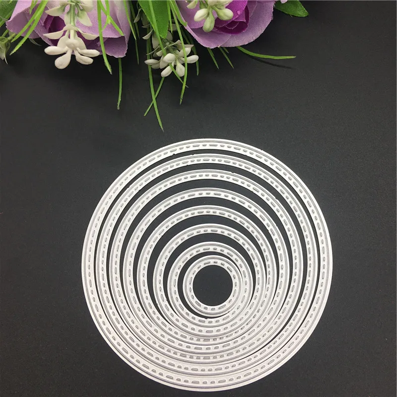 

8PCS DIY Circle Metal Cutting Dies Stencils Embossing Card Scrapbooking Album Decoration Craft Die Cutting Template Folder Suit