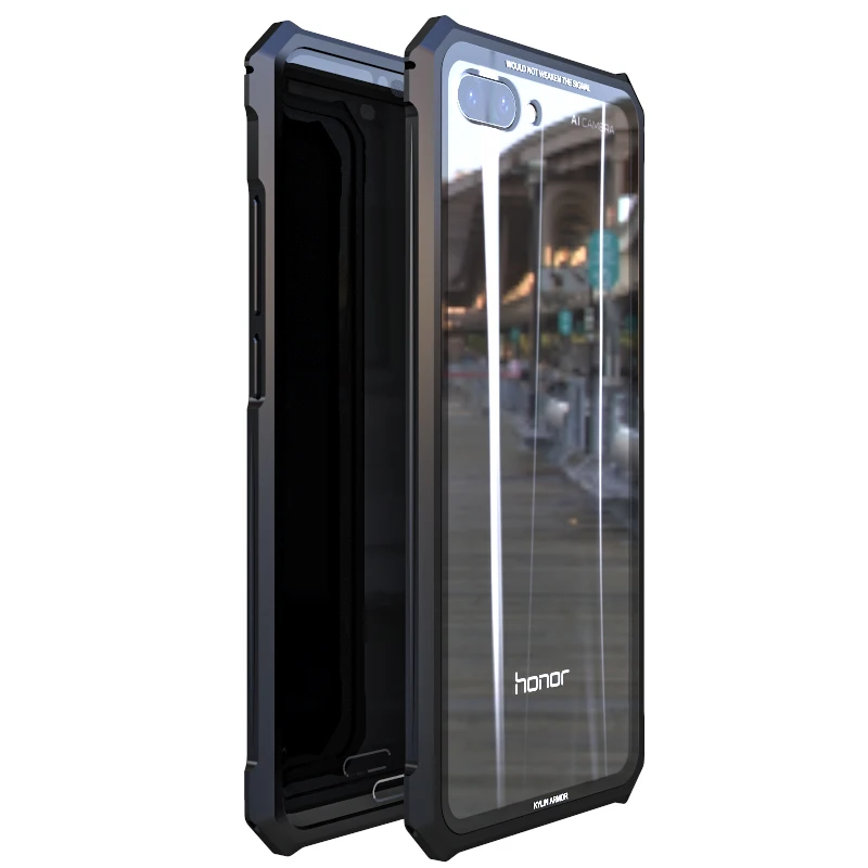 Для huawei Honor 10 защитный чехол самолета Бампер металлический винт сотовый телефон чехол для Honor10 с прозрачной задней закаленное Стекло