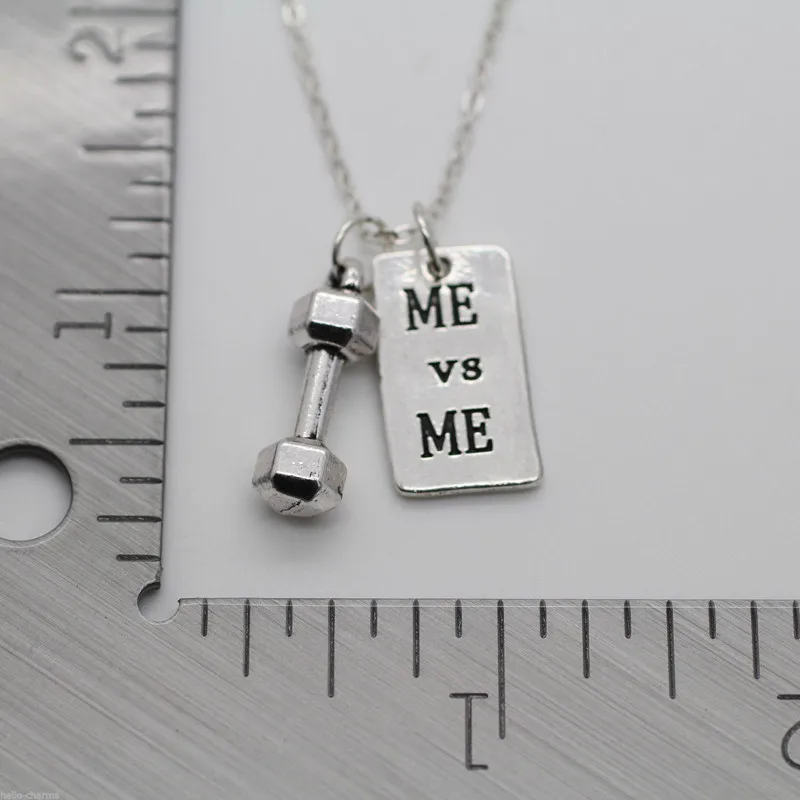 

DUMBBELL + ME & ME Chain Necklace * Fitness Weightlifting Gym crossfit creatine