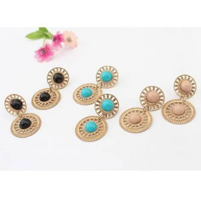 Женские серьги гвоздики с золотым узором стразы B2.55|fashion stud earrings|stud earringsstud earrings for