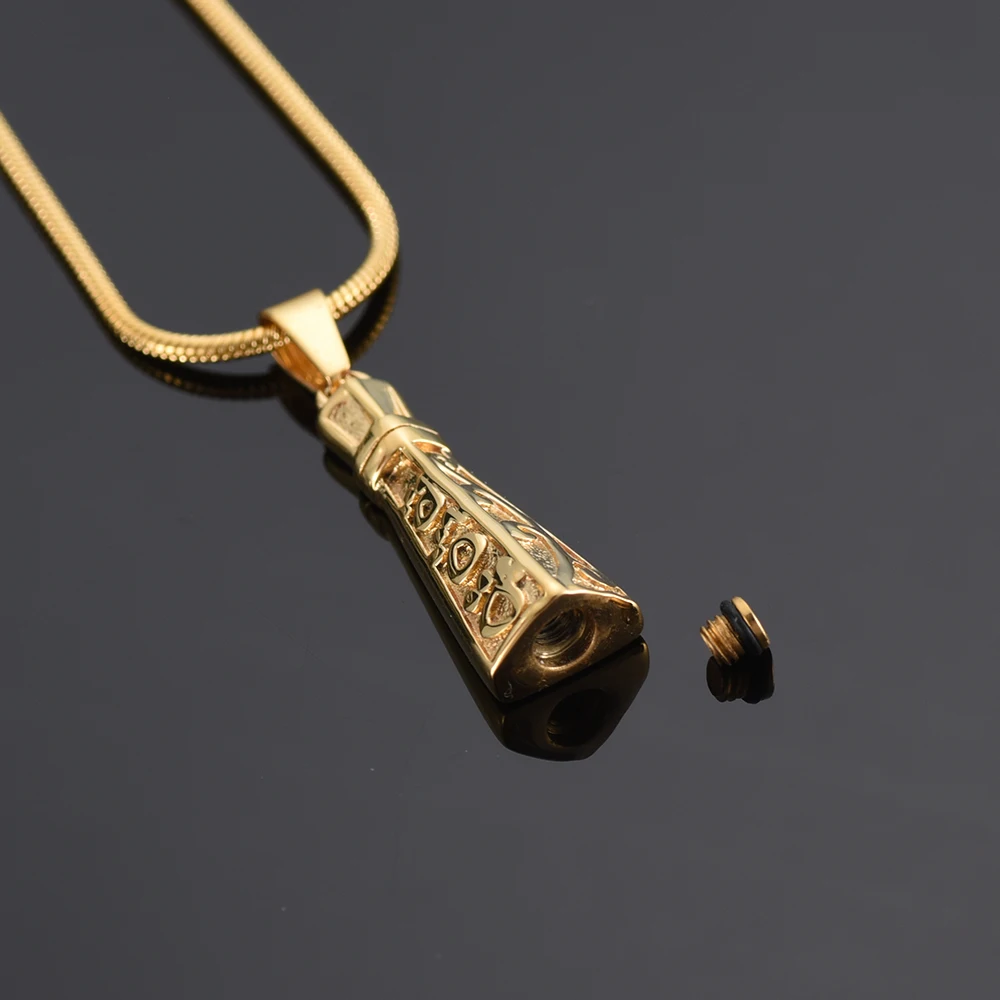 LKJ9940 Pagoda Design Newest Men Women Necklace Screw Cremation Pendant Stainless Steel Material Keepsake Jewelry | Украшения и