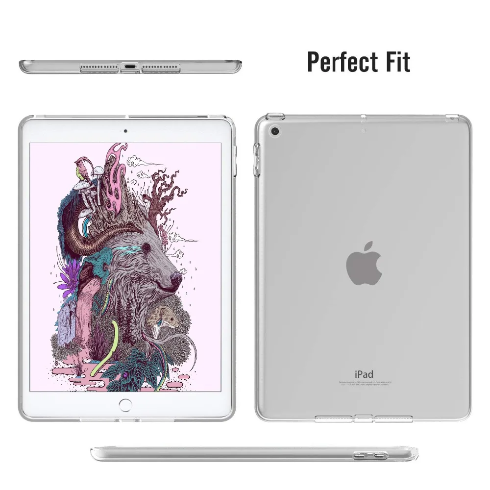 Чехол Kemile для iPad 2018 и 2017 9 7 мягкий гибкий бампер прозрачный резиновый защитный