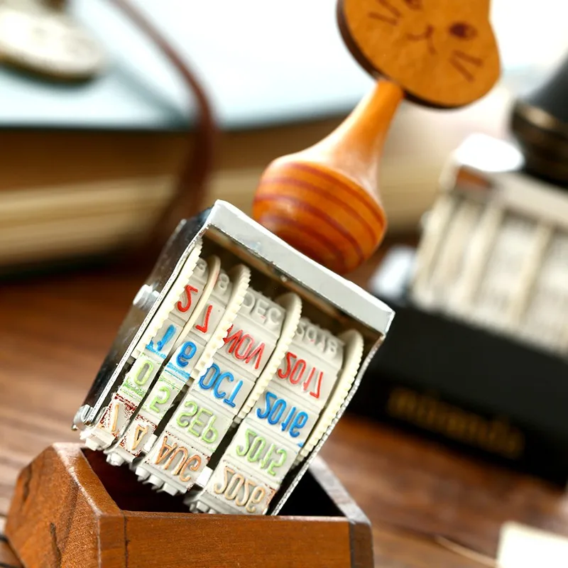 Ретро дерево Миранда кошка Дата ролик штампы DIY Ручная работа скрапбук