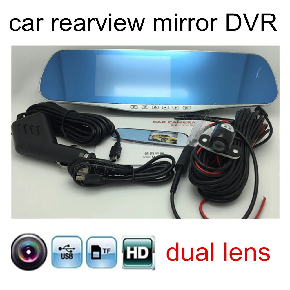 Зеркало видеорегистратор Full HD 1080P два объектива 4 3 дюйма|car rearview mirror dvr|dash camdvr full hd