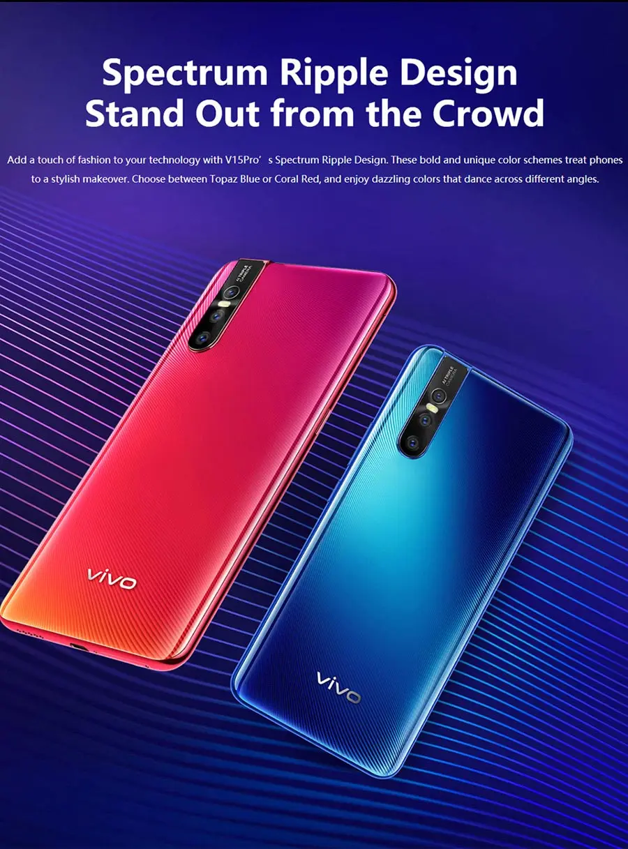 Глобальная версия,, Vivo V15 Pro, 6,39 дюймов, 48 МП, 6 ГБ, 128 ГБ, четыре ядра, мобильные телефоны Snapdragon 675, встроенный экран, отпечаток пальца, мобильный телефон