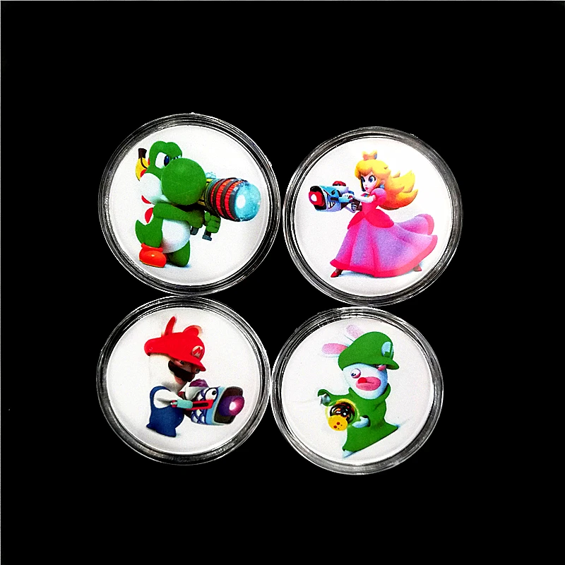 

Mario+Rabbids Kingdom Battle 4Pcs NFC Coin Card OF Amxxbo Collection Tag Available Zelda Splatoon Super Odyssey Smash bros Fire