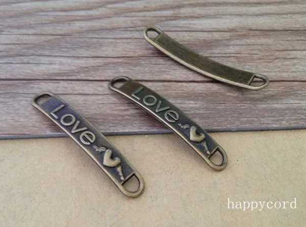 

30pcs/lot Antique bronze Love pendant charm 6mmx39mm